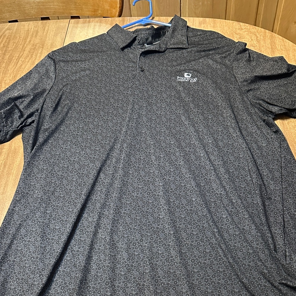 adidas Black Patterned Polo Shirt